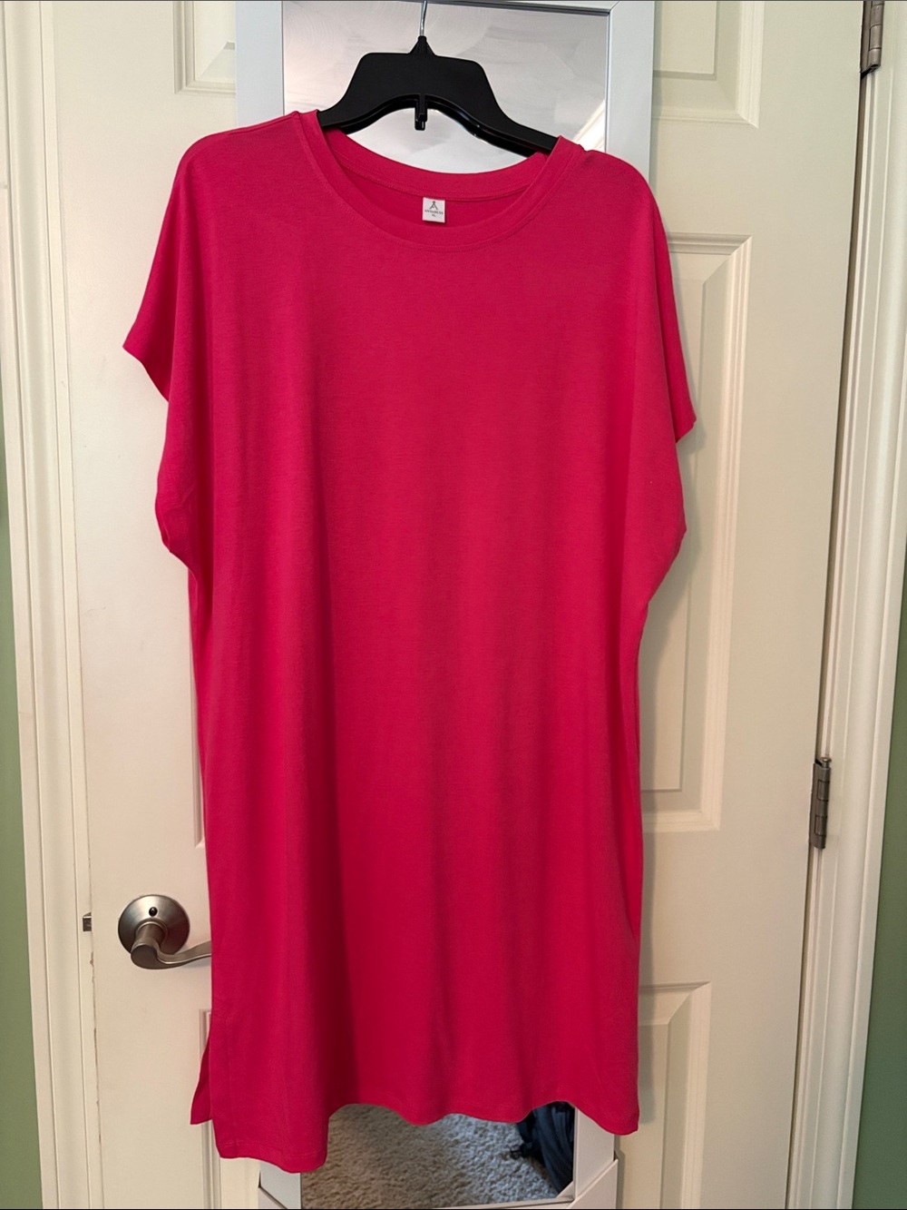 Anrabess Hot Pink Midi Tee Dress